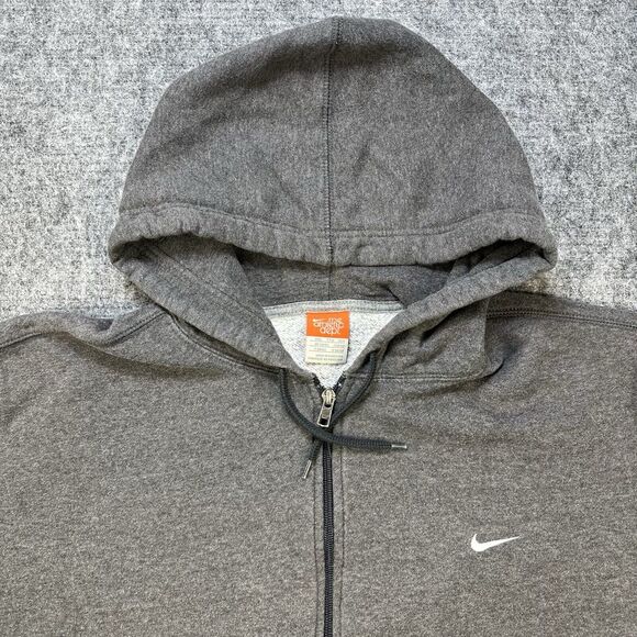 Nike Hoodie Sweatshirt Men XXL Gray Full Zip The Athletic Dept Orange Tag Y2K - Picture 1 of 13